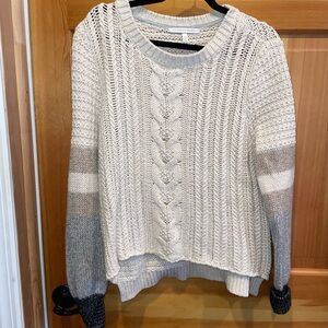 Victoria's Secret Cream and Gray Cable Knit Sweater
